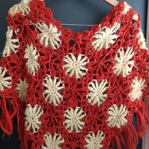 Floral Knit Poncho